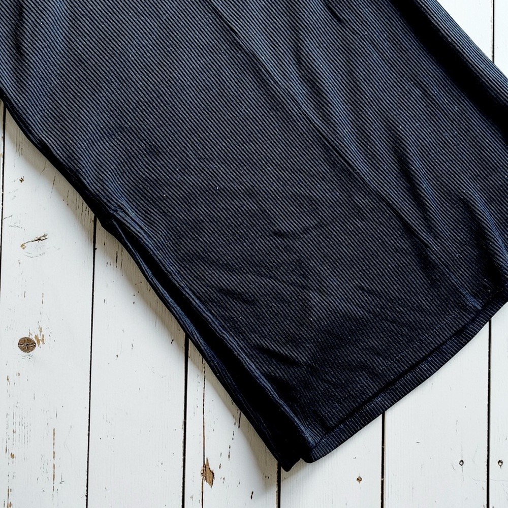 Old Navy Ribbed Black Midi Dress Size Large Sleeveless Bodycon Casual Minimalist - Picture 4 of 10